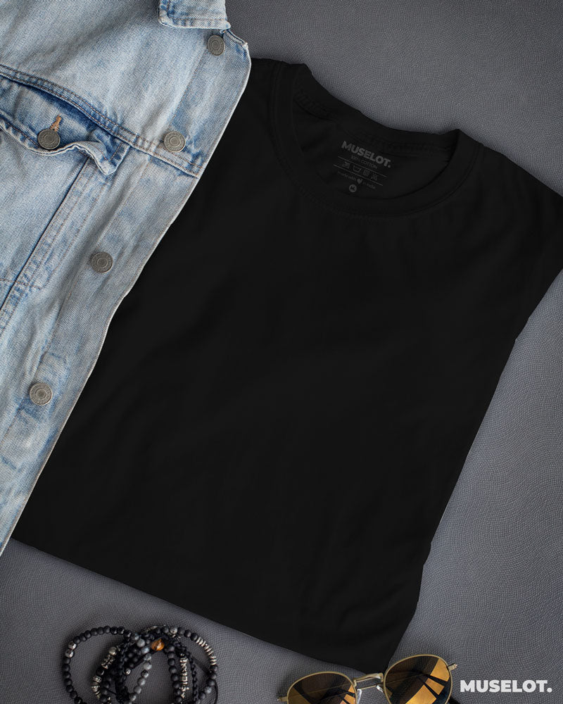 Plain t shirts online - Womens plain black t shirt - MUSELOT
