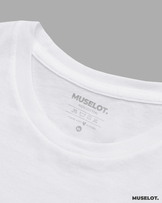 Plain white womens t shirt in round neck and half sleeves - MUSELOT