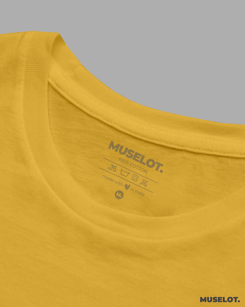  Plain T shirt crop tops for women - Golden yellow plain crop t shirt  - MUSELOT