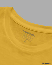  Plain T shirt crop tops for women - Golden yellow plain crop t shirt  - MUSELOT