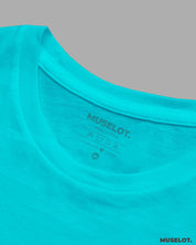 T shirt crop tops - Sky blue plain crop t shirt - MUSELOT