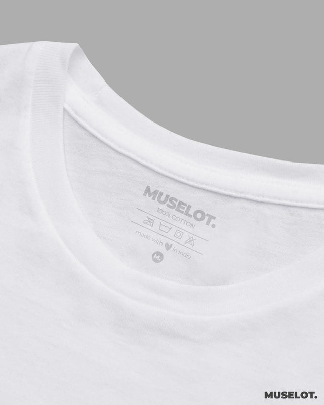 Crop t shirts for women - White plain cropped t shirt- MUSELOT