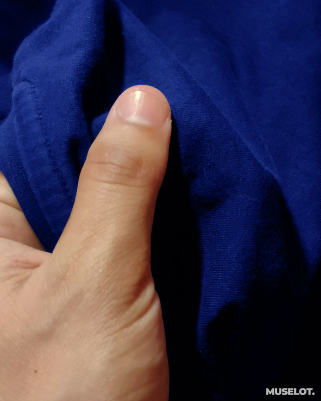 Royal blue plain women's t shirt in 100% cotton, round neck and half sleeves - MUSELOT