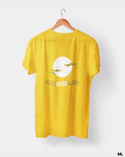 Music never sleeps printed t shirts