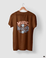 Music on, world off printed t shirts