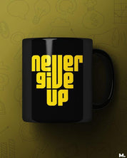 Printed mugs - Never give up  - MUSELOT