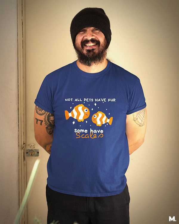 Navy blue printed t shirts for men and women who do fishkeeping or are aquarists - Muselot