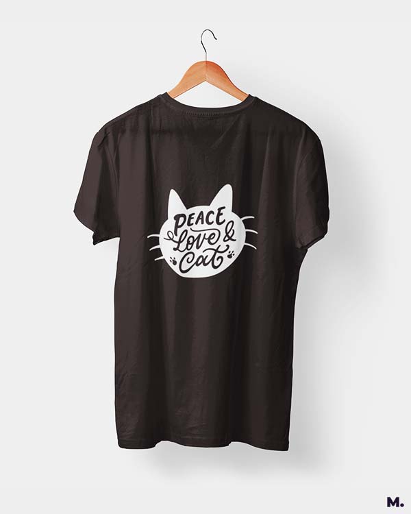 Peace Love Cat printed t shirts