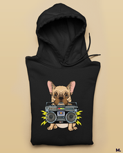 Pawsome boombox printed hoodies