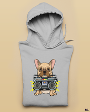 Pawsome boombox printed hoodies