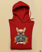 Pawsome boombox printed hoodies