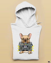 Pawsome boombox printed hoodies