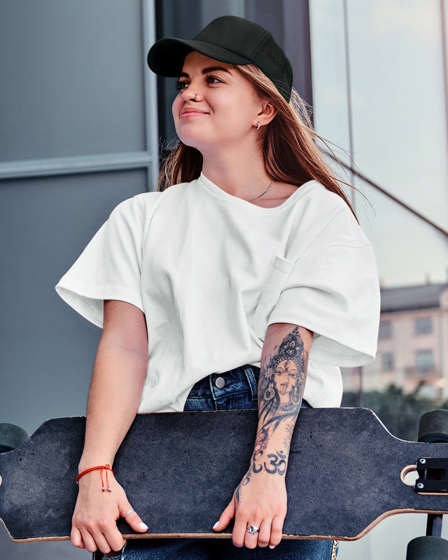 Plain white oversized t shirt for men and women - Muselot