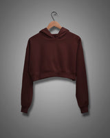 Plain maroon crop hoodie