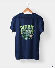 Plants make people happy printed t shirts