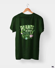 Plants make people happy printed t shirts