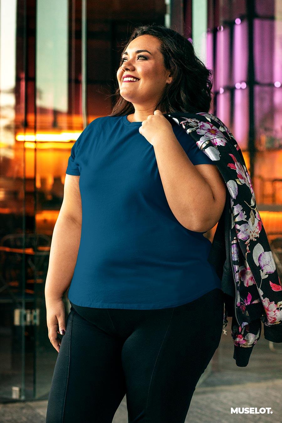 plain t shirts - Plus size t shirts (dark solid colors)  - MUSELOT