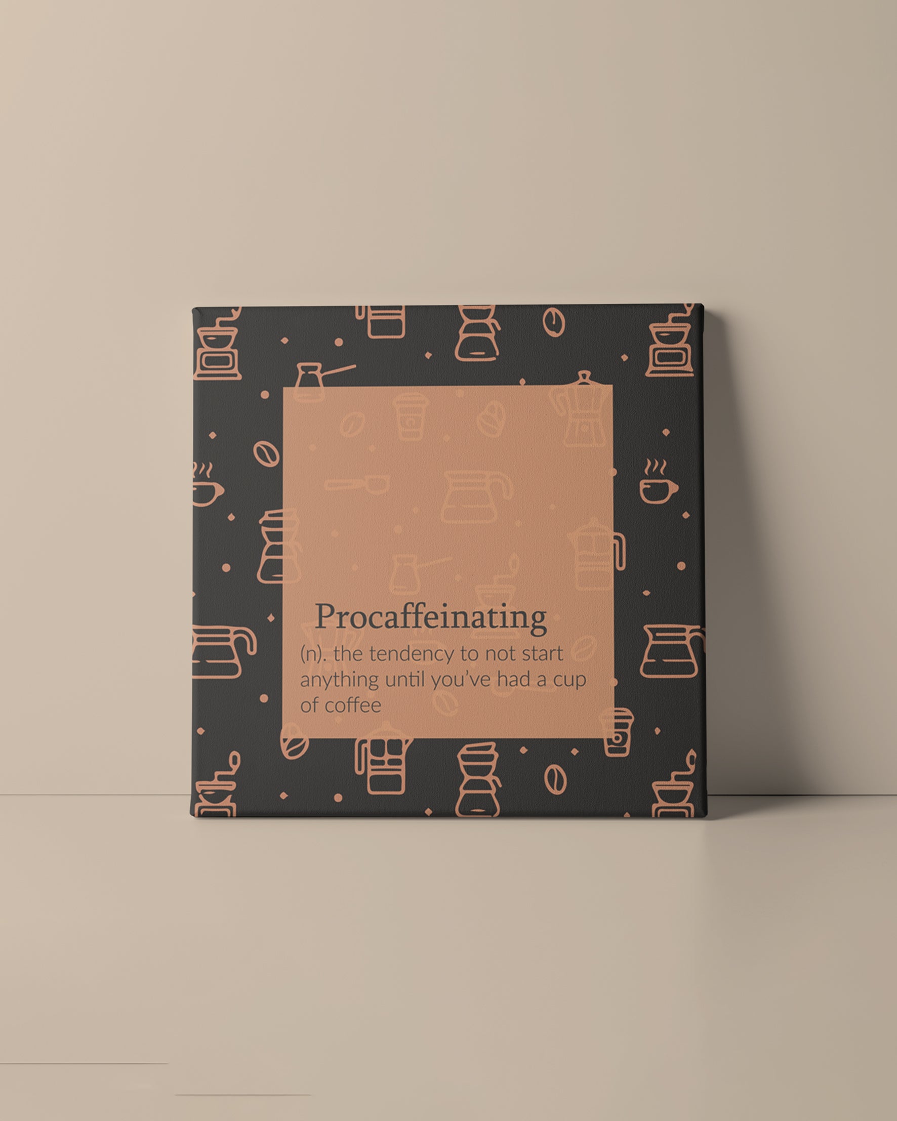 Procaffeinating printed canvas for coffee lovers - Muselot