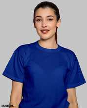 Royal blue plain women's t shirt