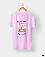 Save the planet, go vegan printed t shirts