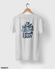 Melange grey cool funny printed t shirt online for grammar nazis printed with silently correcting grammar - MUSELOT