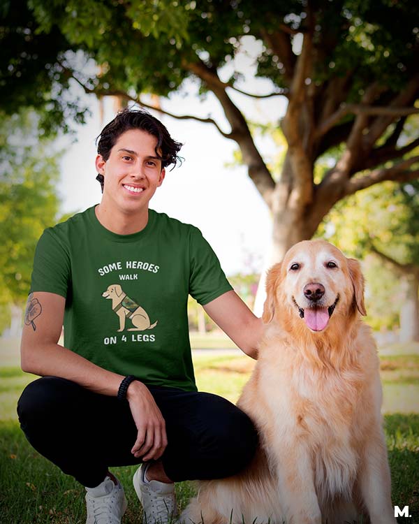 Some heroes walk on 4 legs printed t shirts