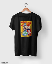 Black t shirt printed with stop plastic, save the earth for nature lovers - Muselot