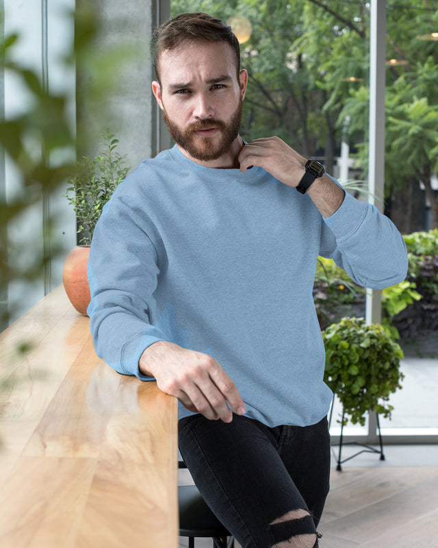 Plain blue sweatshirts for men and women - Muselot