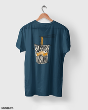 Navy blue printed t shirts for motivation- Success is not instant - MUSELOT