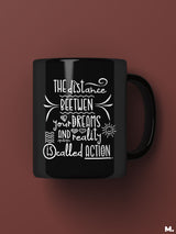 Take action printed mugs