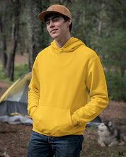 Golden yellow plain hoodies online for women and men - Muselot