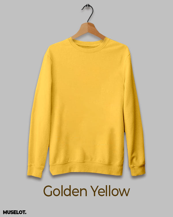 Golden yellow plain sweatshirts for men and women - Muselot