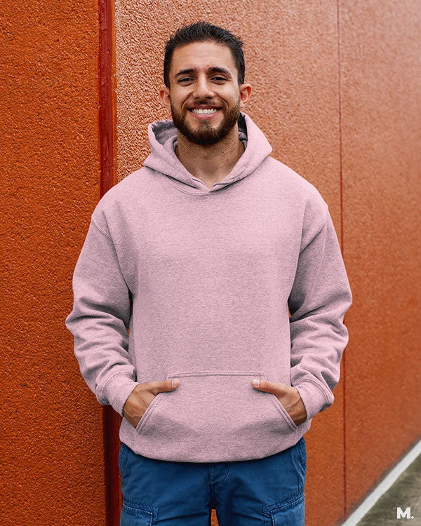 Light pink solid hoodies online for men and women - Muselot