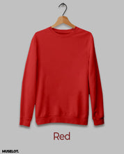 Classy red plain sweatshirt for women and men online - Muselot