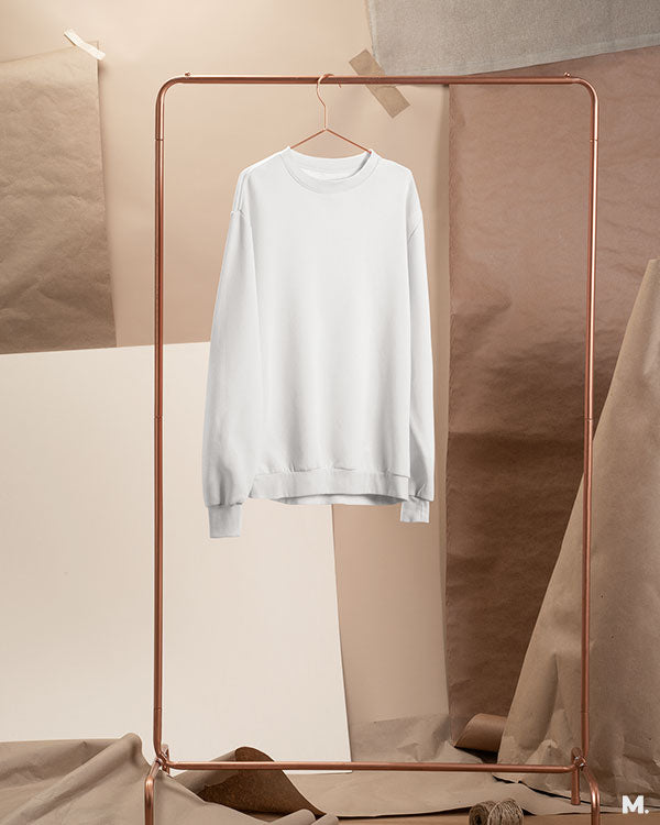 Unisex plain white sweatshirts for women and men online - Muselot