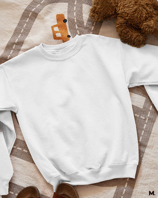 Unisex plain white sweatshirts for women and men online - Muselot