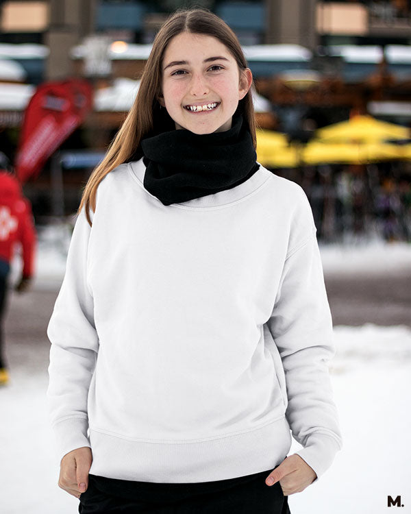 Unisex plain white sweatshirts for women and men online - Muselot