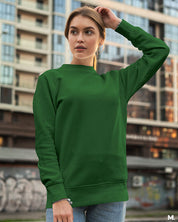 Olive green comfy plain sweatshirts online for women and men - Muselot
