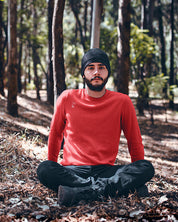 Classy red plain sweatshirt for women and men online - Muselot