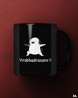 Virabhadrasana printed mugs