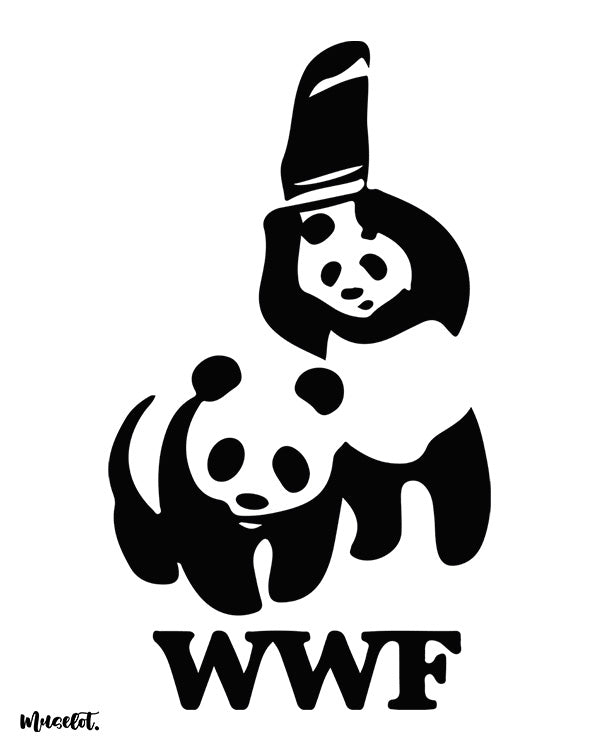 Muselot's WWF panda cool funny printed t shirts 