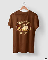 Wake up the lion in you printed t shirts