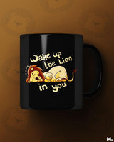 Wake up the lion in you printed mugs