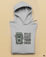 Adjust your focus printed hoodies
