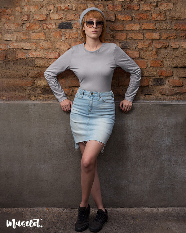 Full sleeves t shirt grey