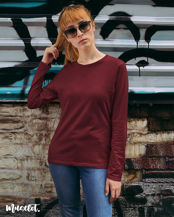 Maroon t shirt full sleeve