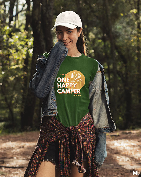 One happy camper printed t shirts