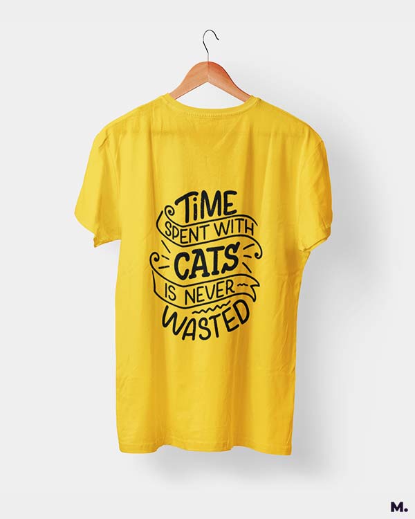 Time with cats is never wasted printed t shirts