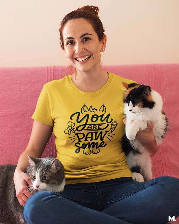 You are pawsome printed t shirts