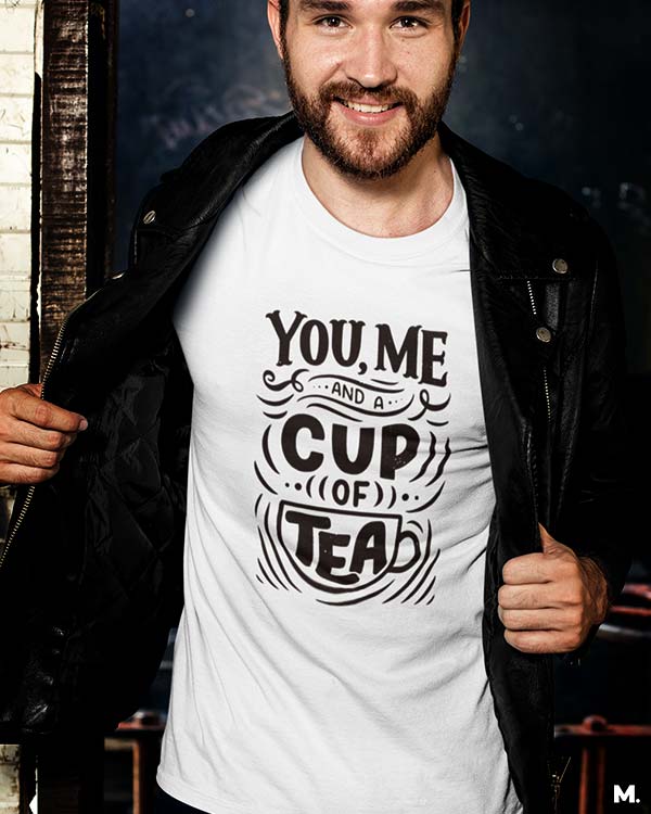 You, me and a cup of tea printed t shirts